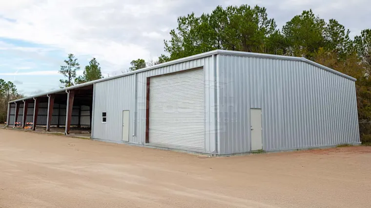 50 by 200 by 16 foot red iron industrial building
