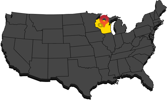 Red Iron Buildings in Wisconsin