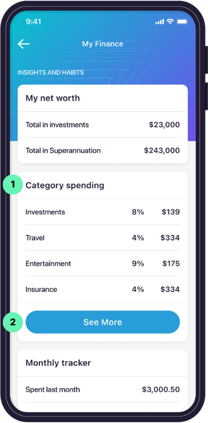 Raiz app My Finance screen