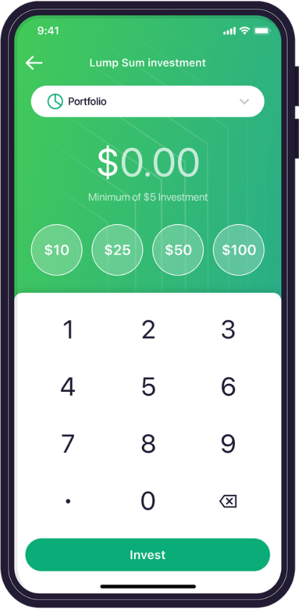 Raiz app Add funds and Withdraw screen