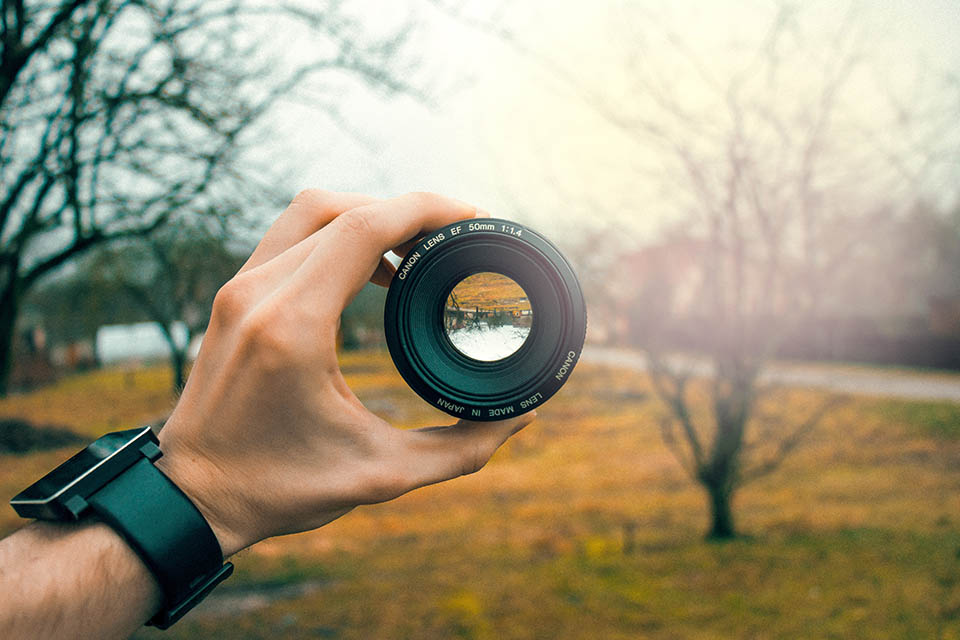 marketing plan clarity with camera lens focusing on a spot
