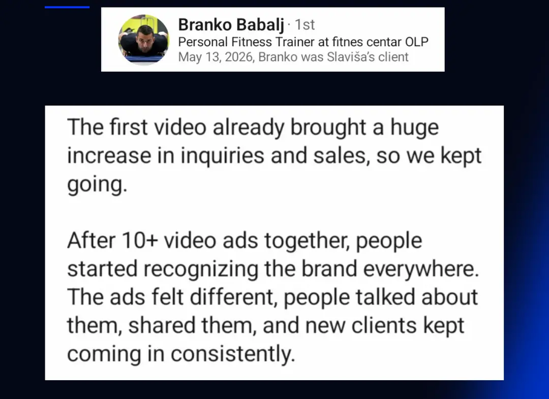 Video ad copywriting - client results