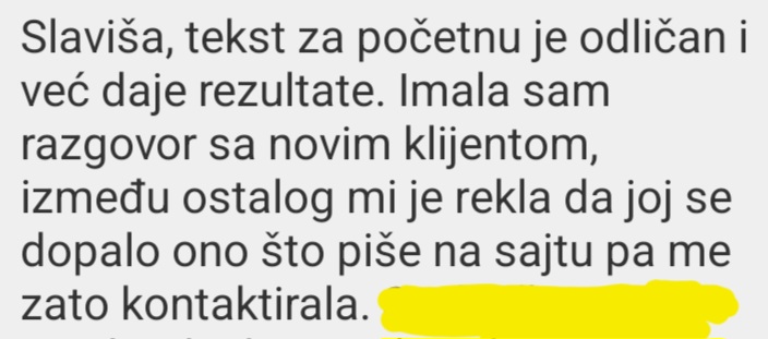 Copywriter rezultati - klijent Aleksandra Paprica