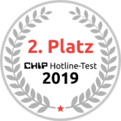 Chip Hotline-Test Auszeichnung für den „Zweiten Platz 2019"