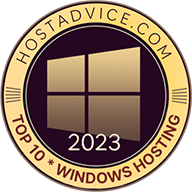 HostAdvice Award Badge for "Top 10 Windows 2023"