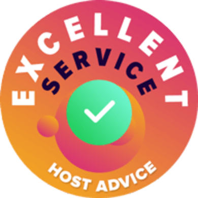 HostAdvice-Auszeichnung für „Excellent Service"