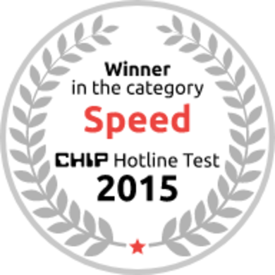 Chip Hotline Test award badge winner in the category "Speed 2015"