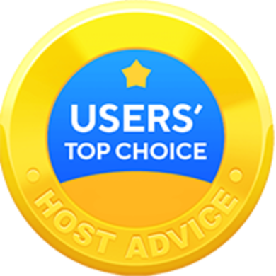 HostAdvice badge for "UsersÂ´ Top Choice"