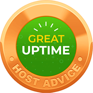 HostAdvice Award Badge for "Great Uptime"
