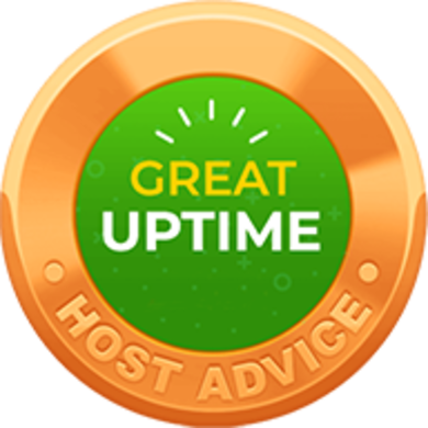 HostAdvice Award Badge for "Great Uptime"