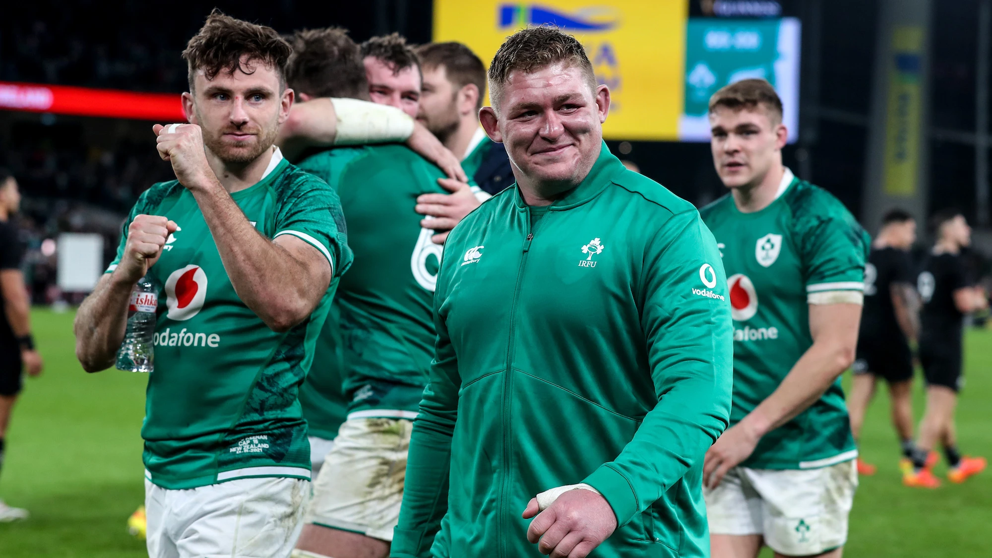 Tadhg Furlong celebrates after the game 13/11/2021