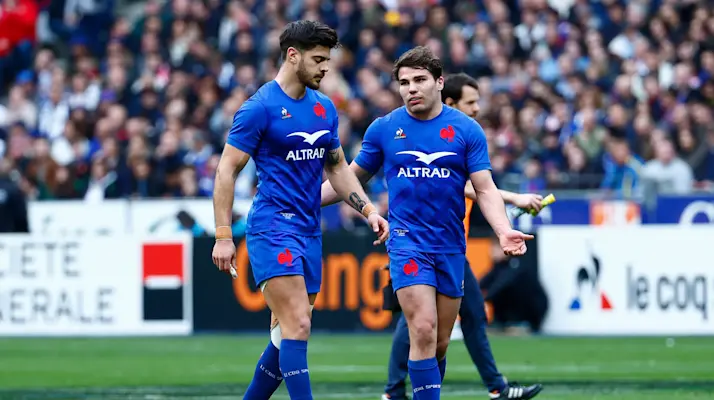 Romain Ntamack and Antoine Dupont