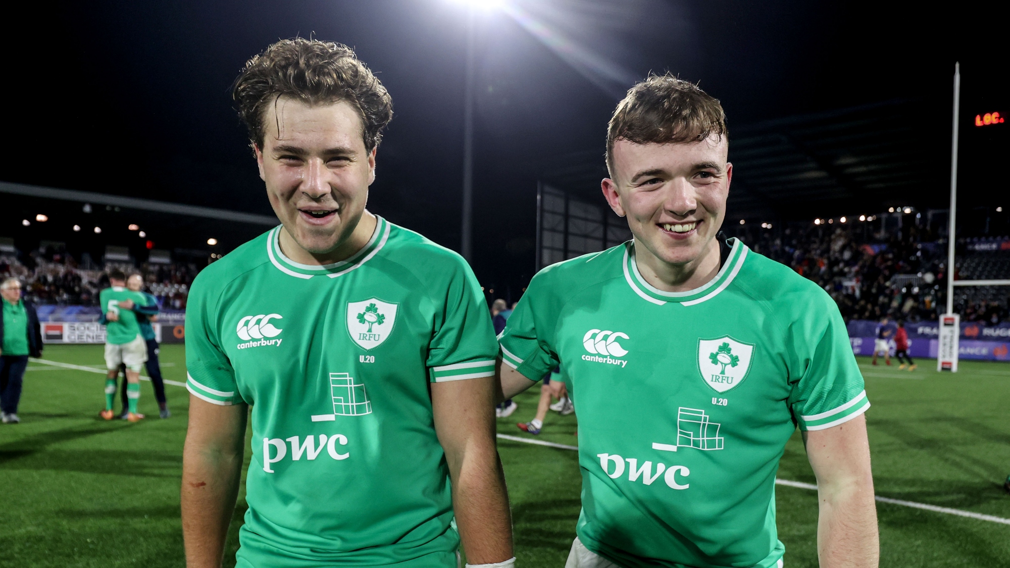 Wilhelm de Klerk and Jack Murphy against France U20 for Ireland U20