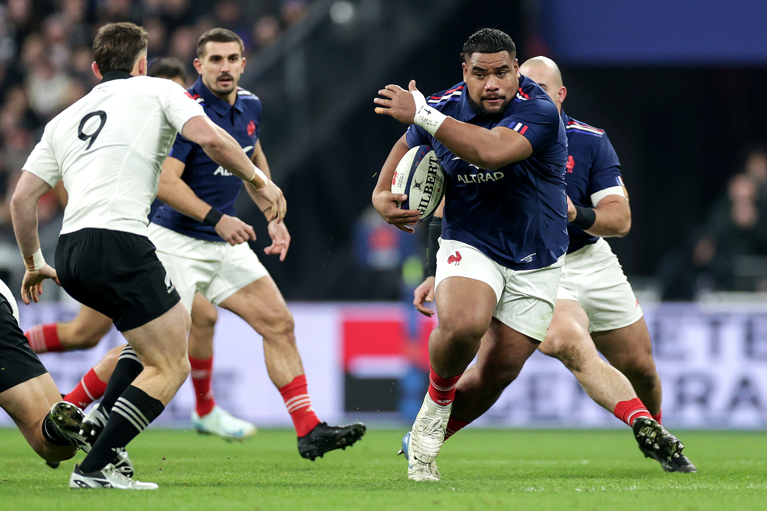 France's Tevita Tatafu during the Autumn Nations Series between France and New Zealand at Stade de France, Paris, France Saturday, November 16th, 2024 (Photo by Laszlo Geczo / Inpho)