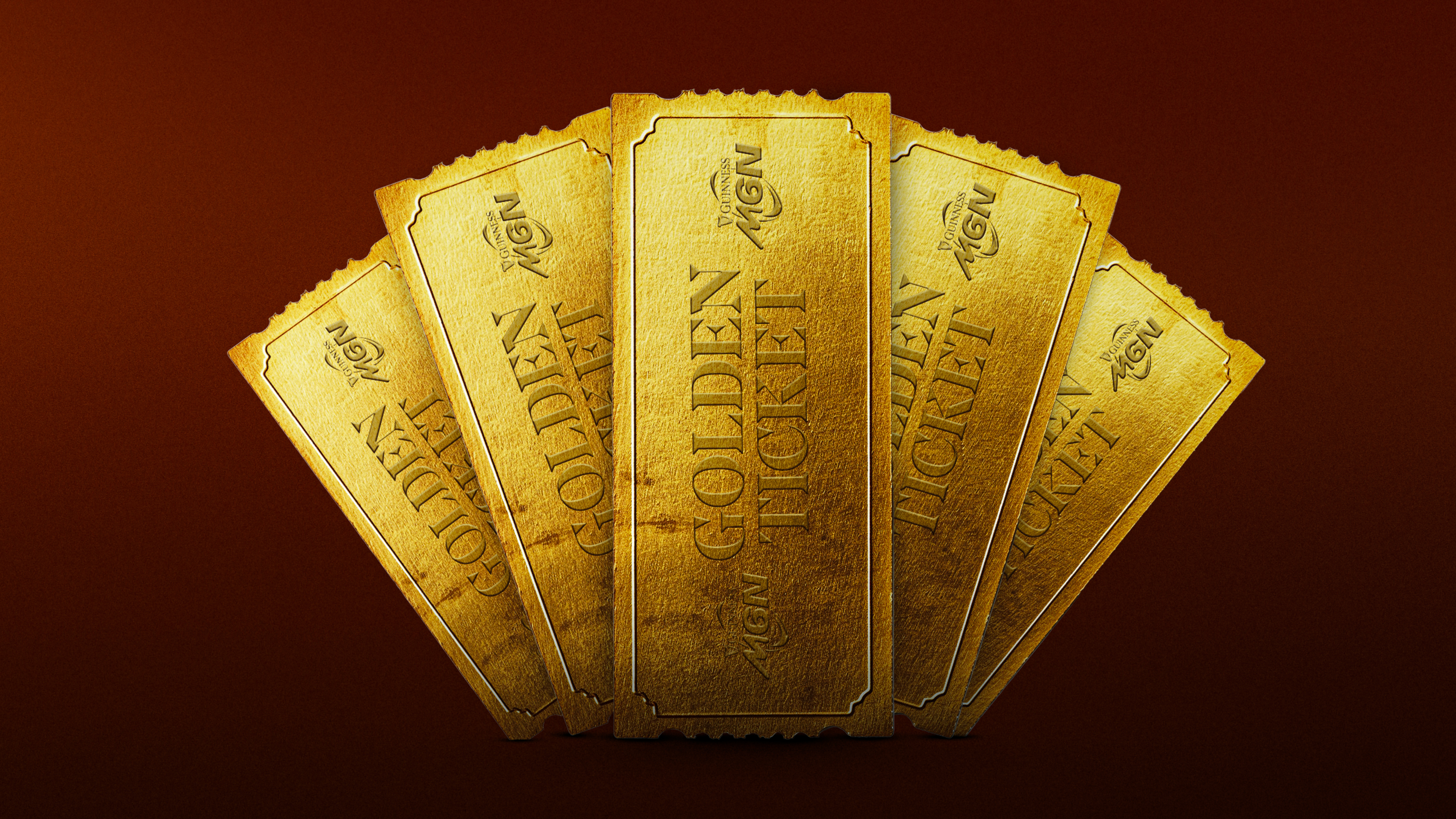 A view of five golden tickets for the Men's Six Nations launch.