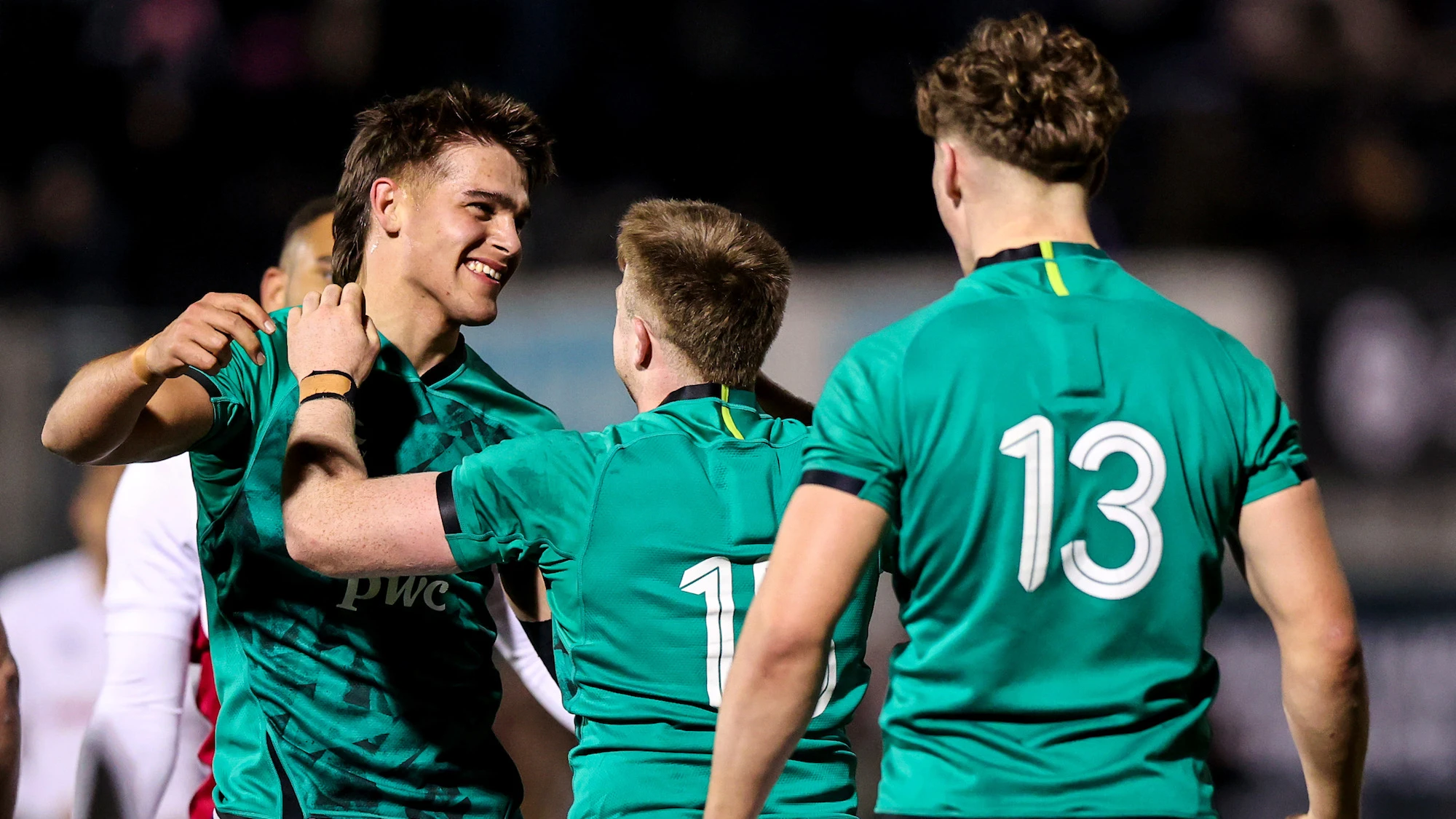 Aitzol King celebrates at the final whistle with Patrick Campbell 12/3/2022