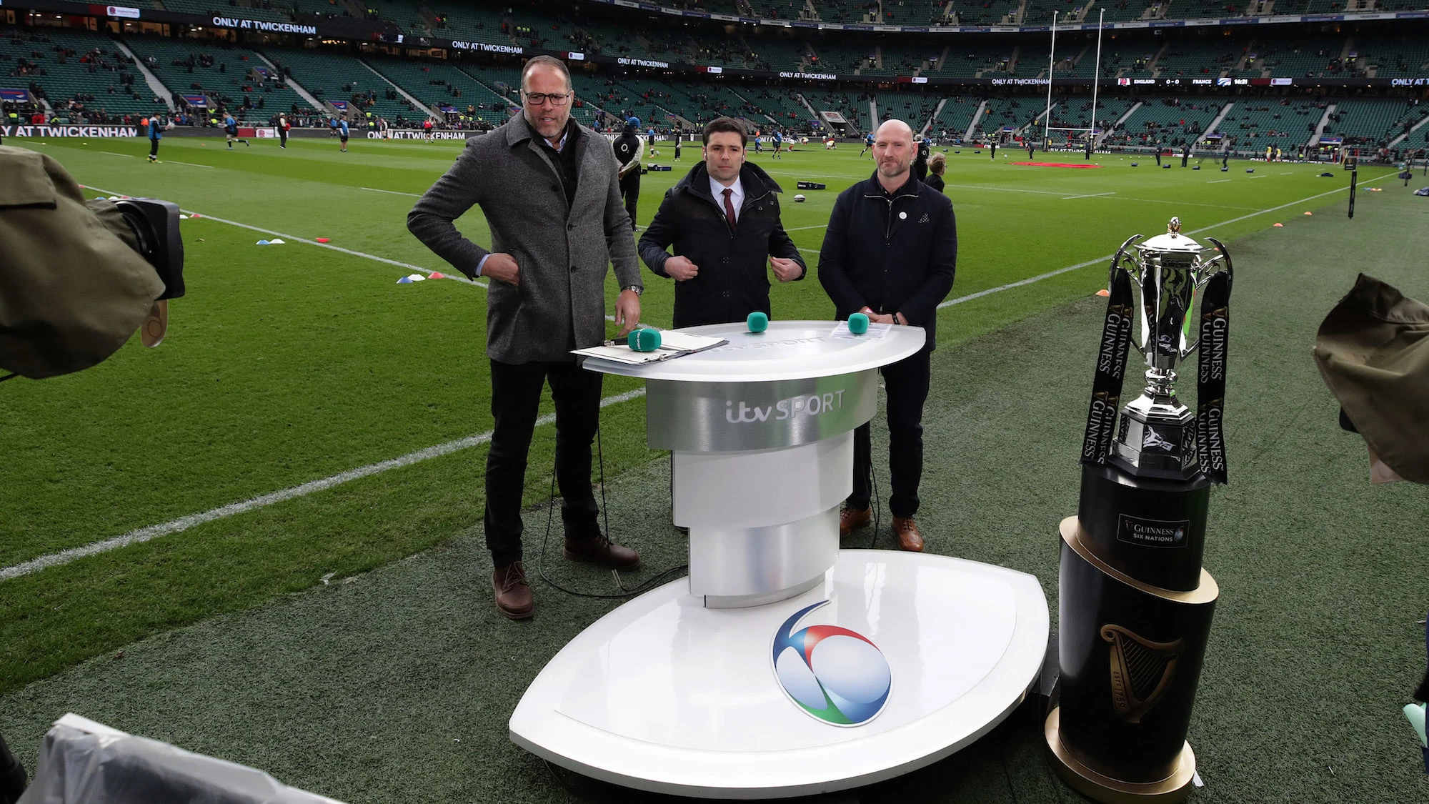 ITV televison panel Martin Bayfoeld Dimitri Yachvili and Lawrence Dallaglio 10/1/2019