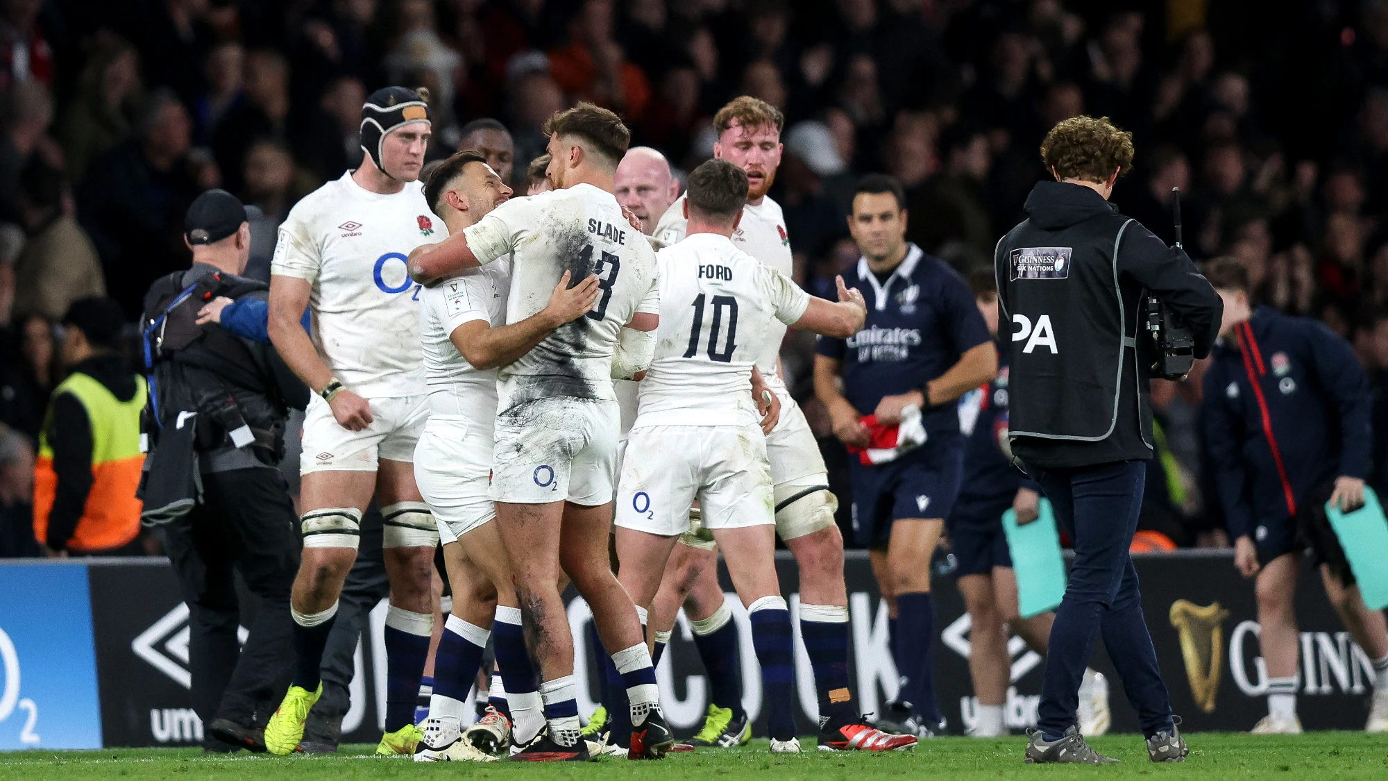 England celebrate v Wales