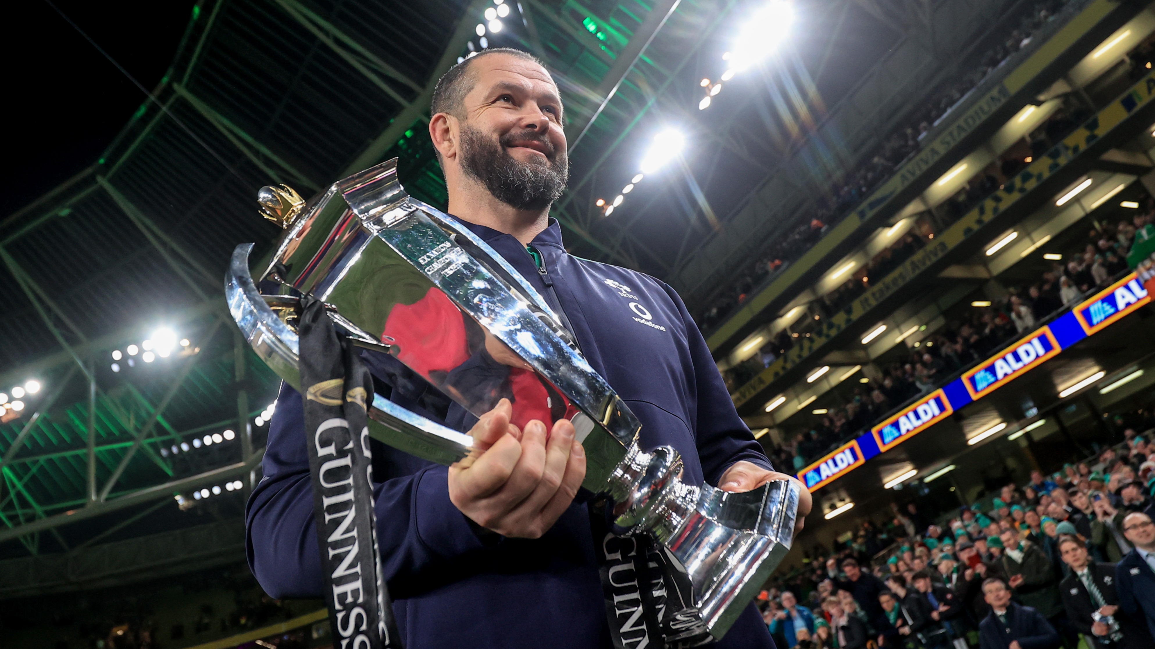 Andy Farrell with the Triple Crown in 2023.