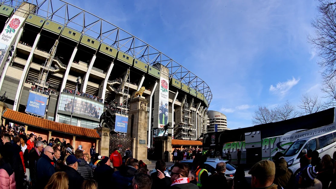 The England team arrive 26/2/2022