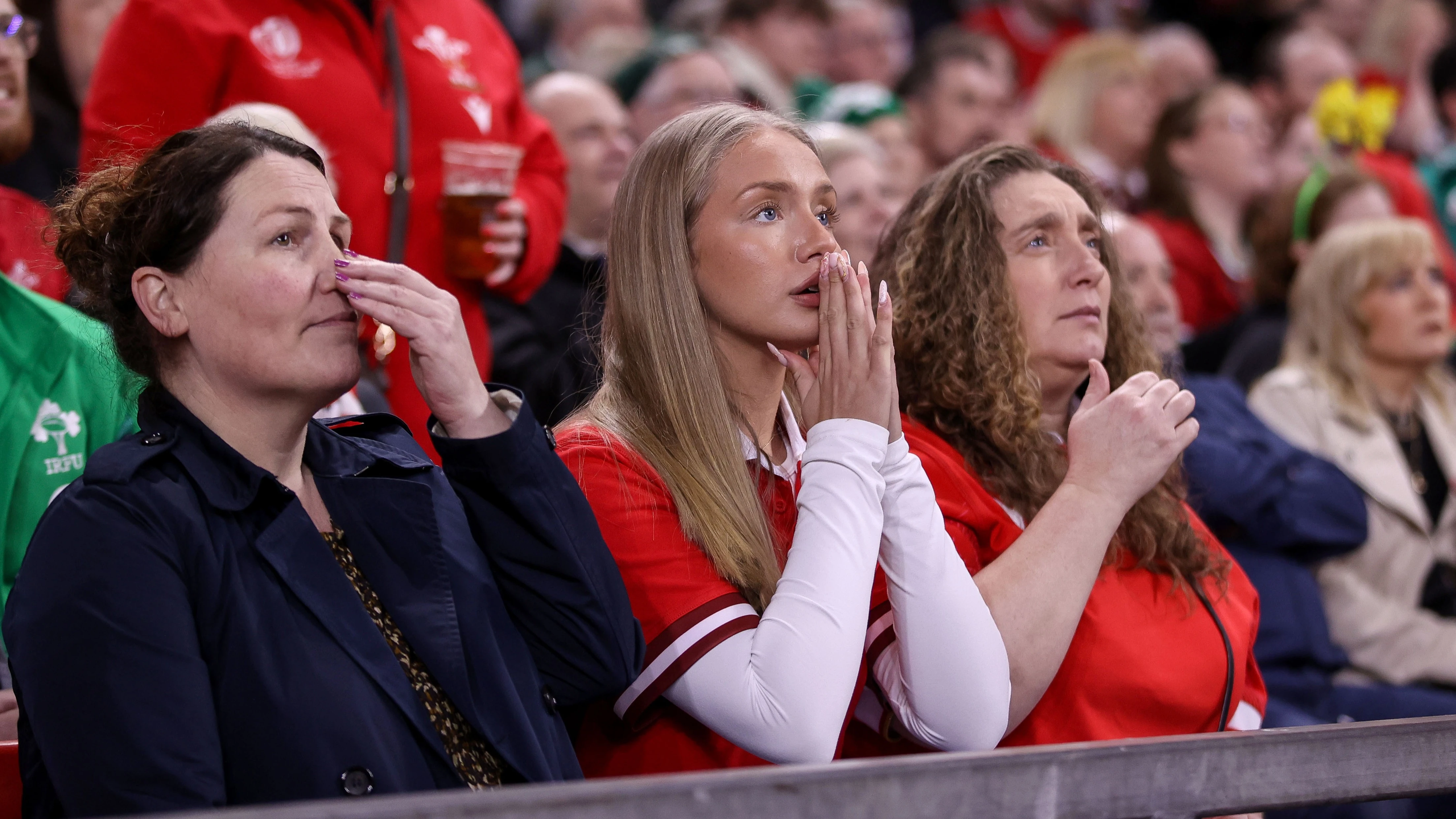 Welsh fans pray at Principality Stadium