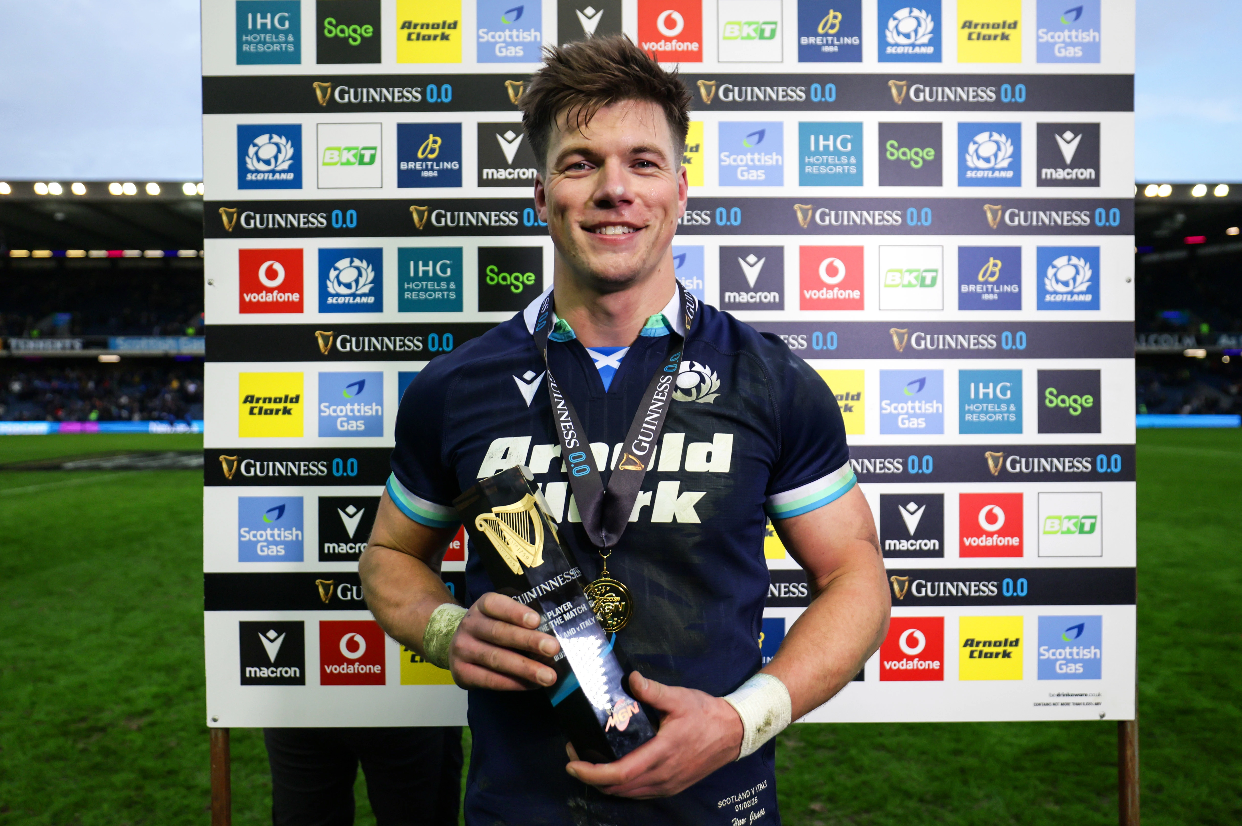 Huw Jones Player of the Match v Italy