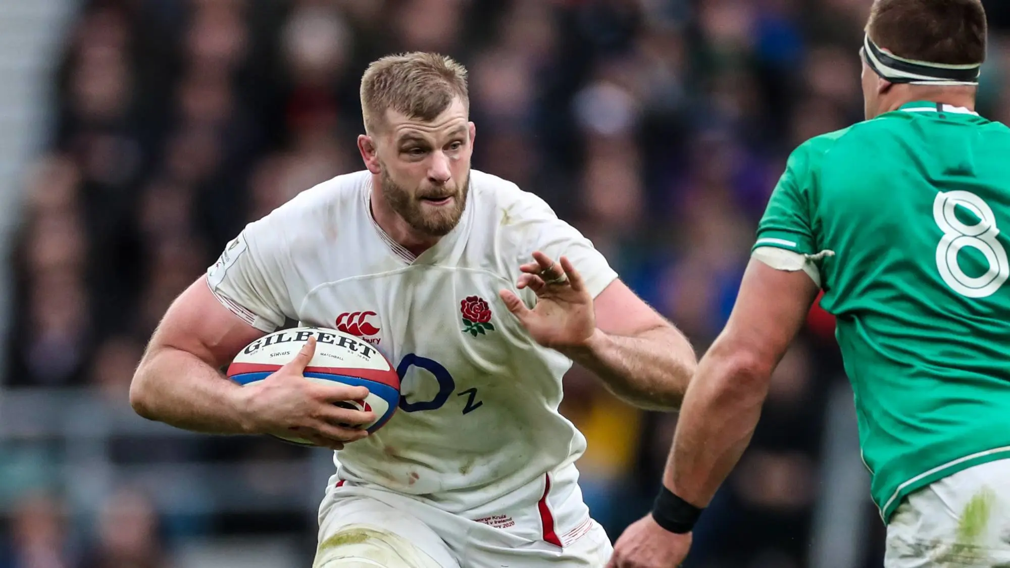 England&#8217;s George Kruis is tackled by Ireland’s CJ Stander