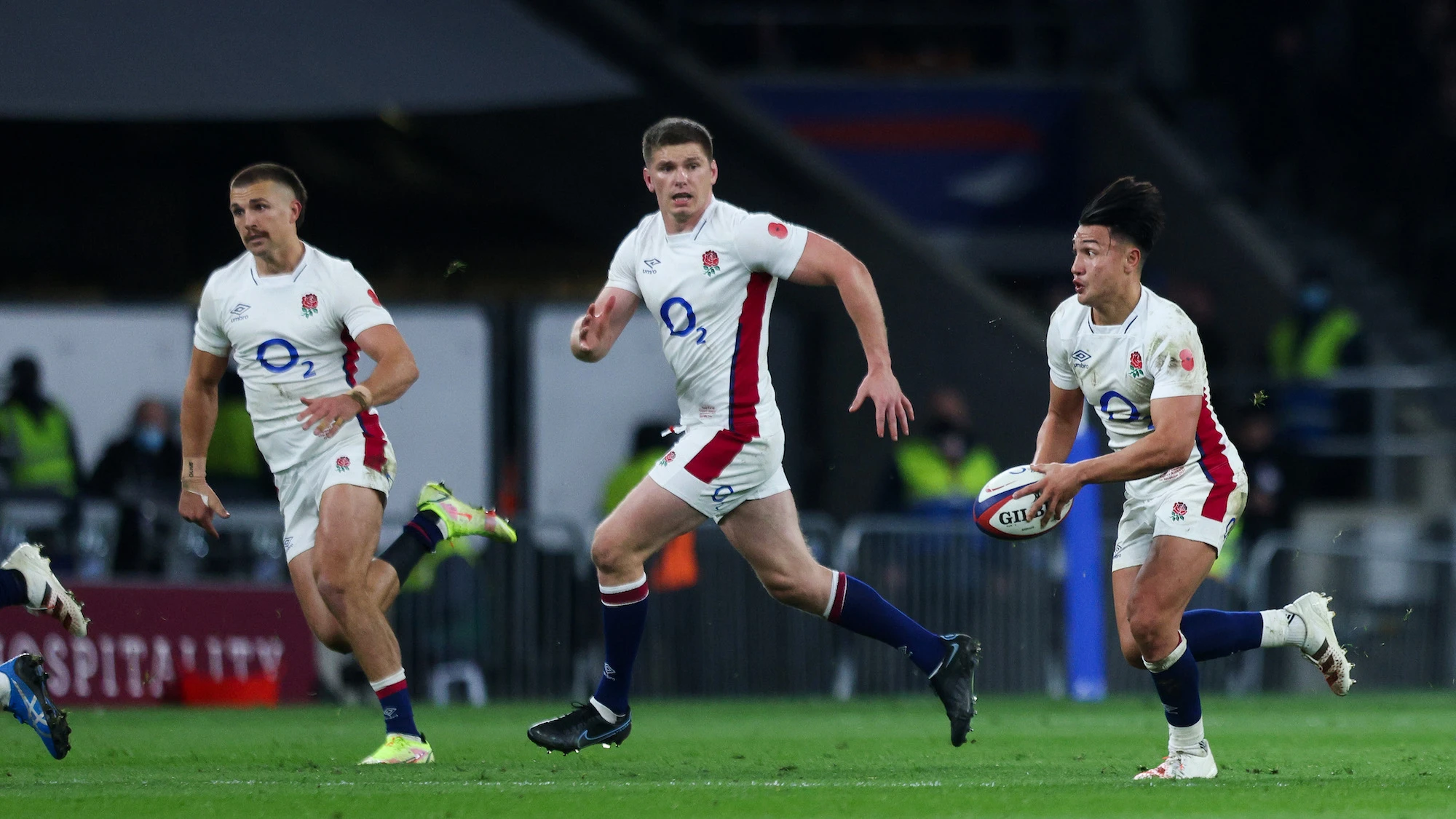 Marcus Smith, Owen Farrell and Henry Slade 13/11/2021