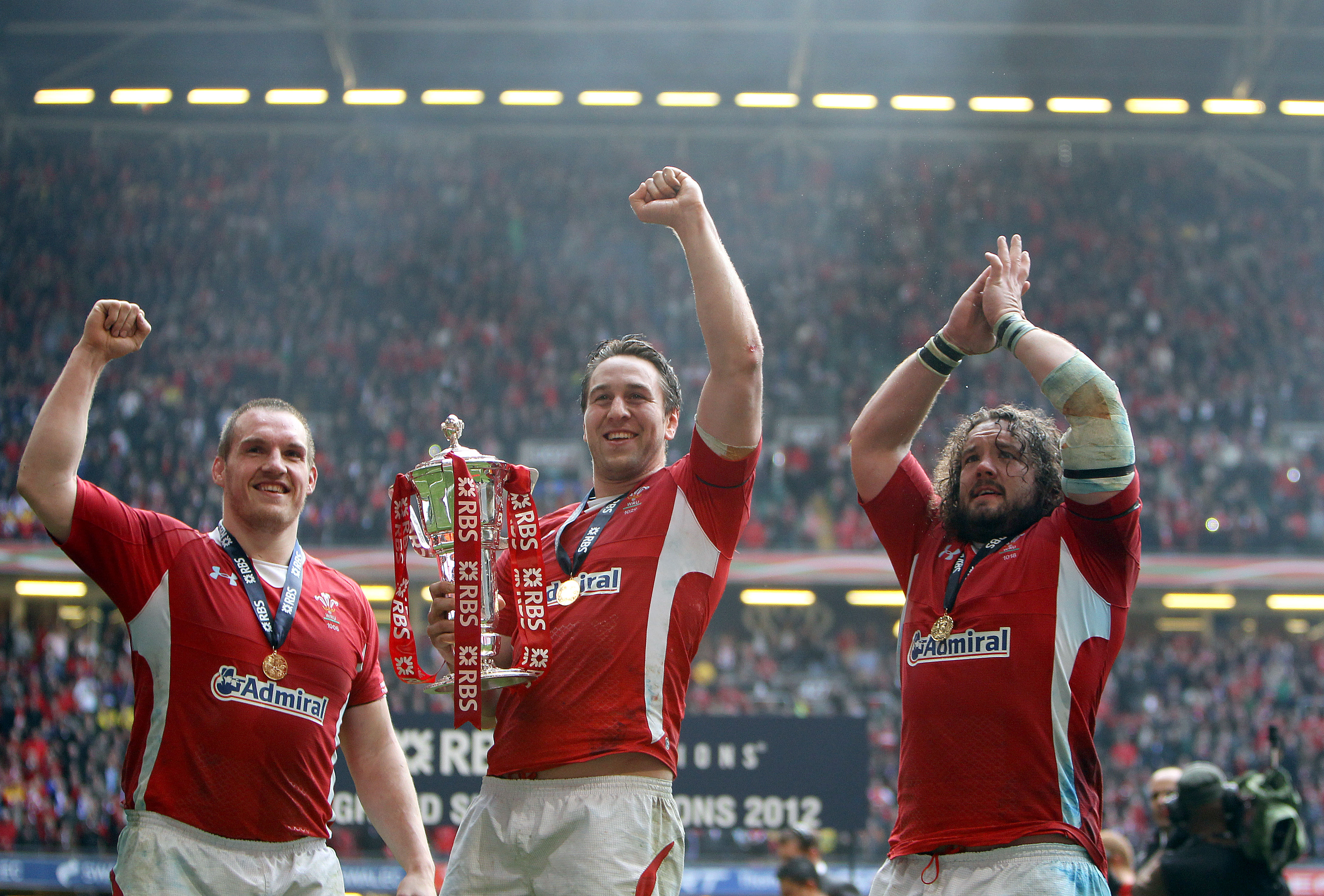 Gethin Jenkins, Ryan Jones and Adam Jones - 2012 Grand Slam