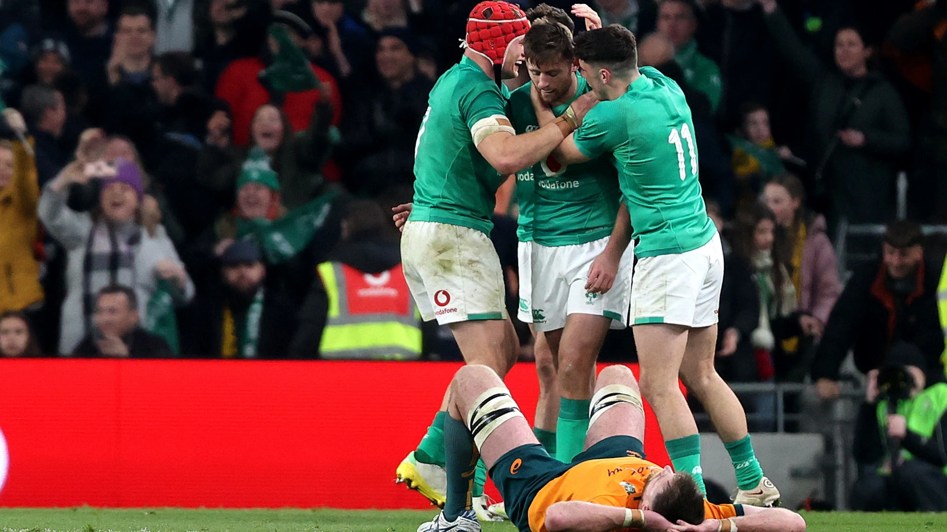 Ireland celebrate win over Australia