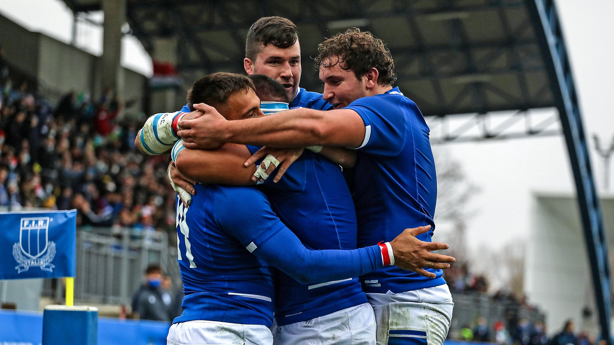 Italy celebrate Pierre Bruno’s try 20/11/2021