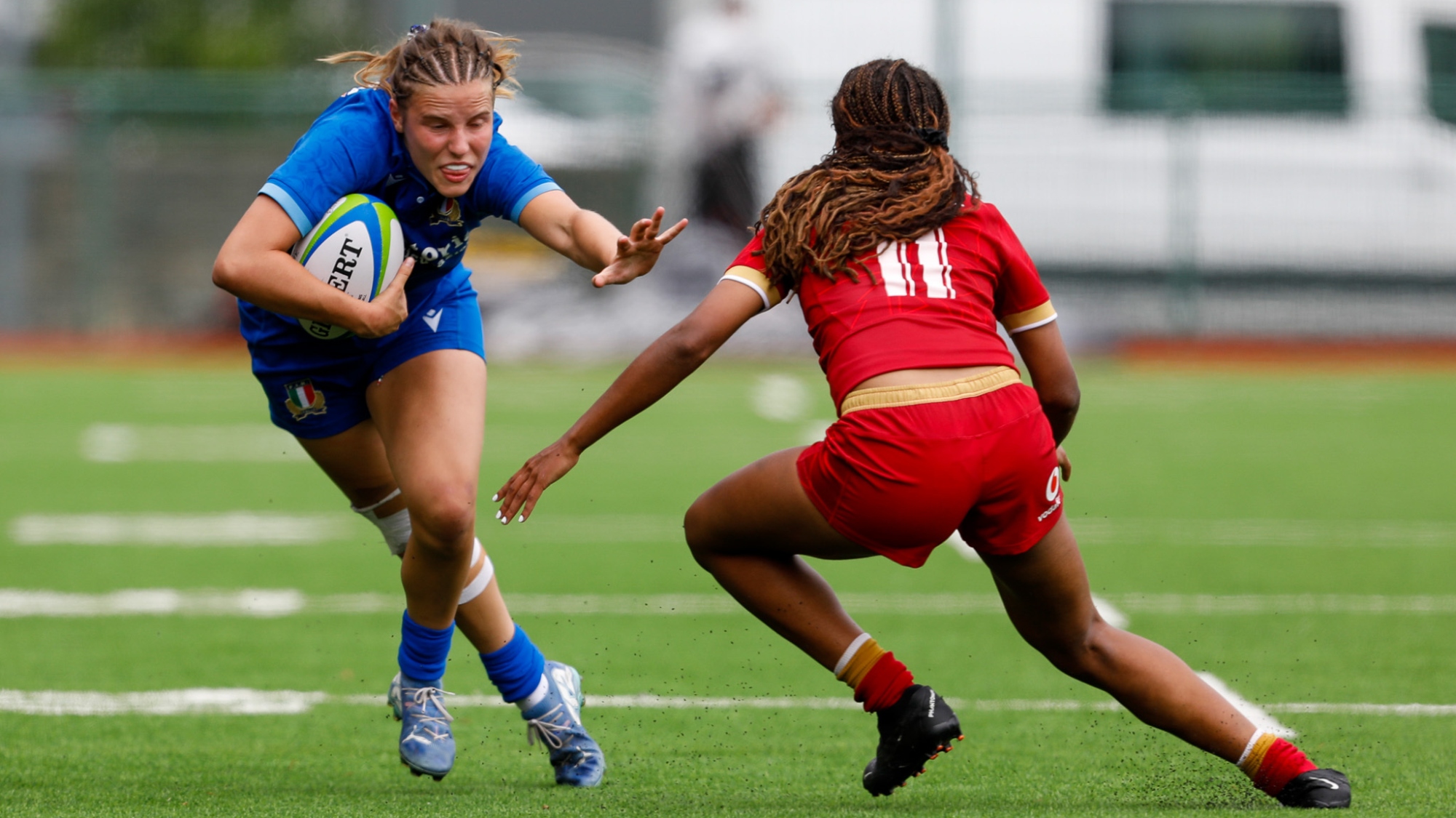 Mihaela Pirpiliu of Italy during the 2025 Six Nations Women’s Summer Series game between Wales and Italy in the Centre of Sporting Excellence, Caerphilly, Wales (Photo by Geraint Nicholas / Inpho)
