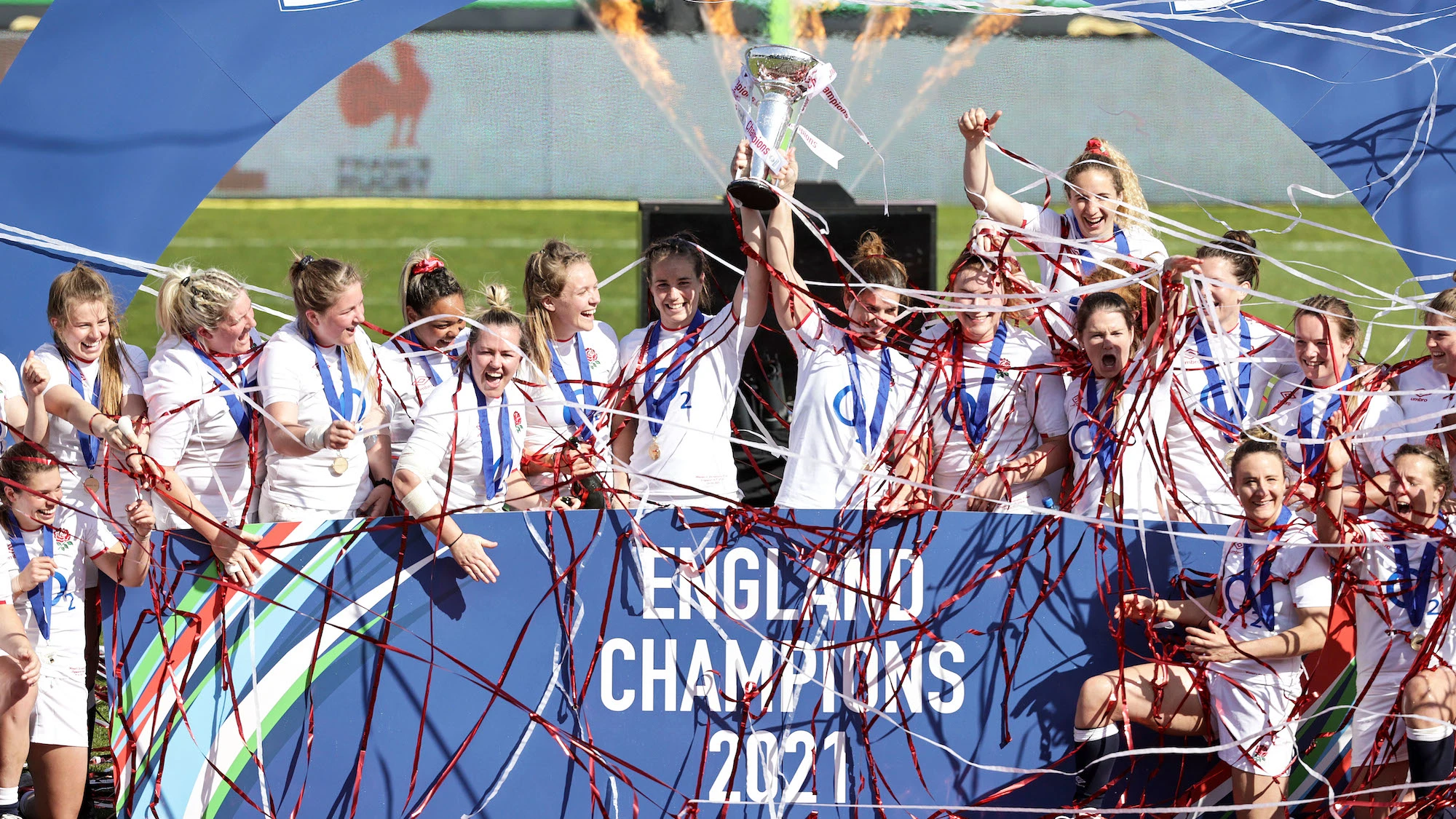England players celebrate with the trophy 24/4/2021