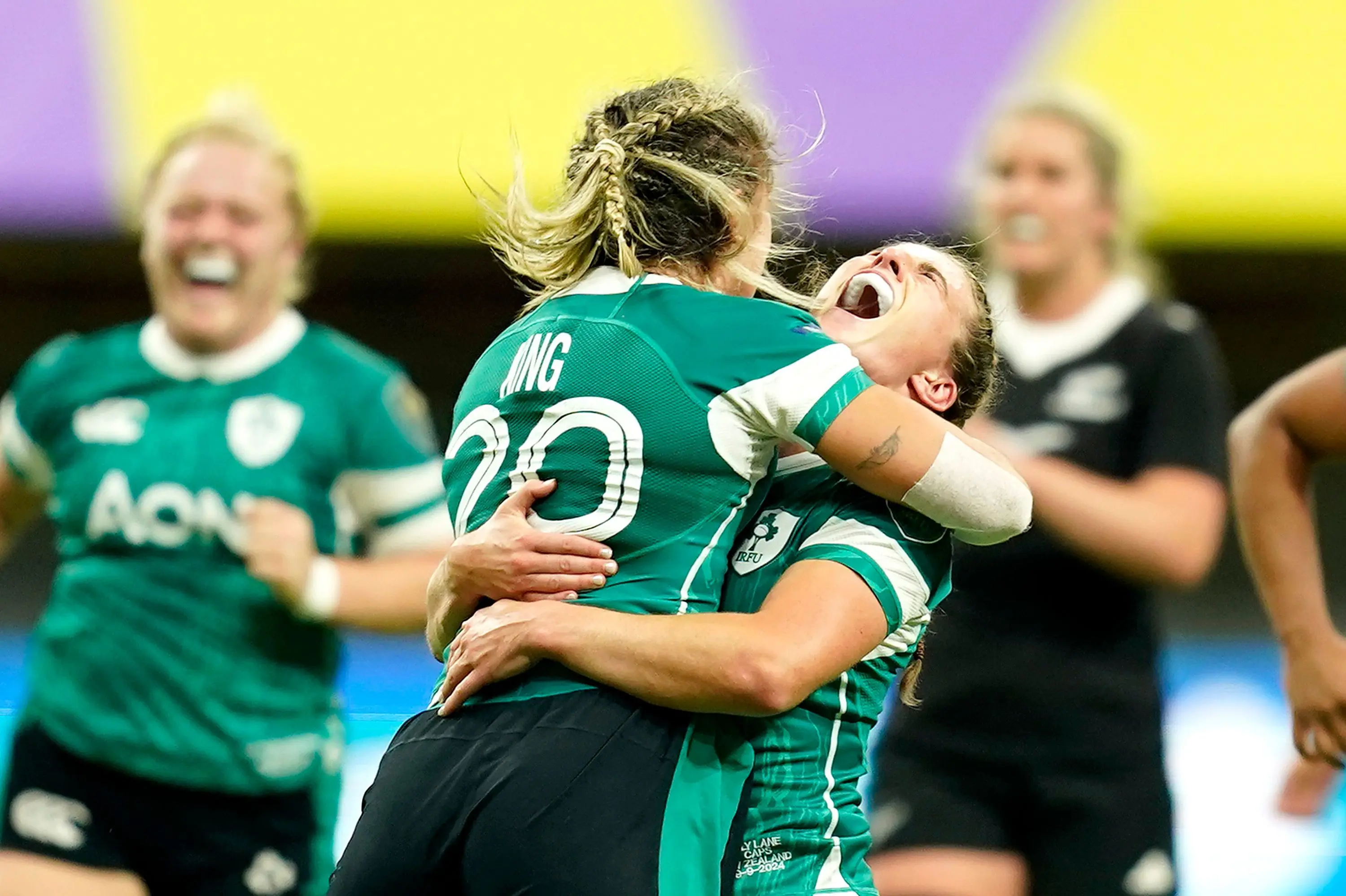 Ireland celebrate beating Black Ferns