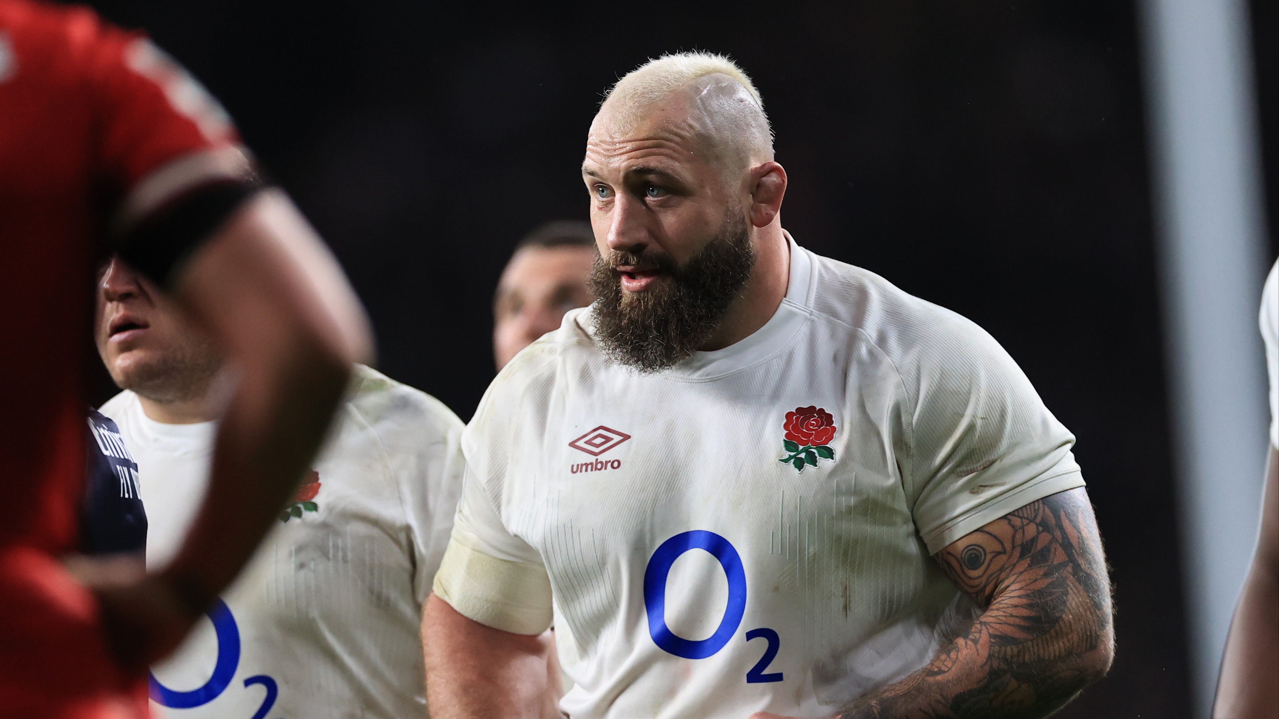 Joe Marler playing during his final Six Nations Championship in 2024.