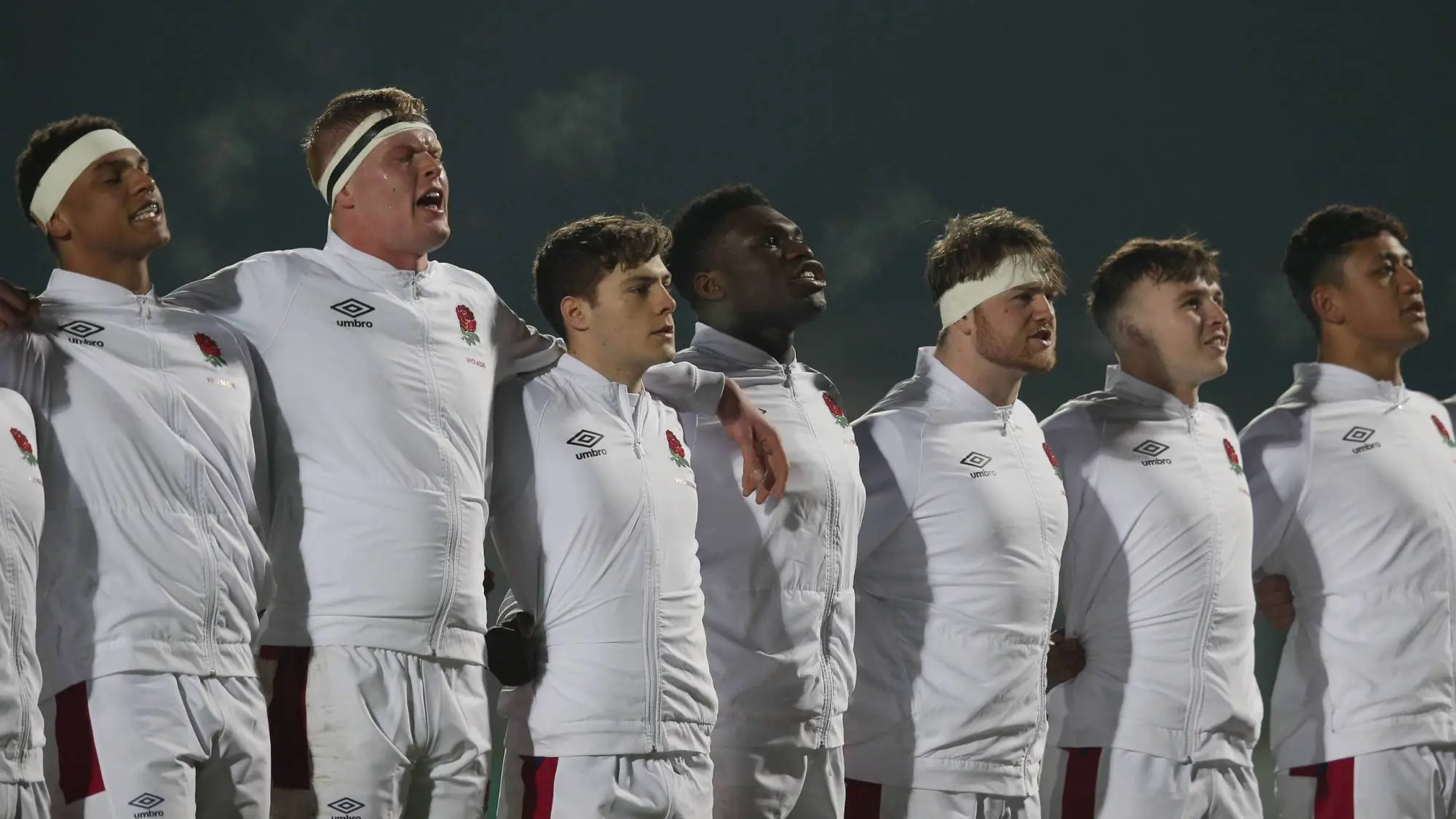 The England team during the national anthem 11/2/2022