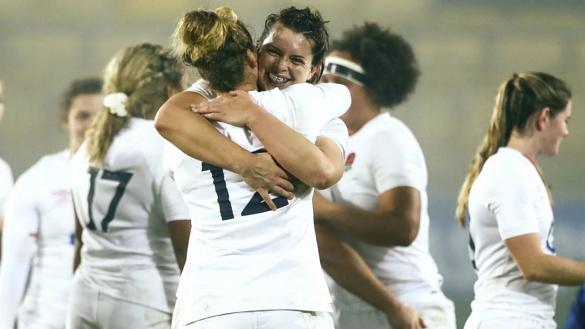 England players celebrate after winning the Women&#8217;s Six Nations Championship 1/11/2020