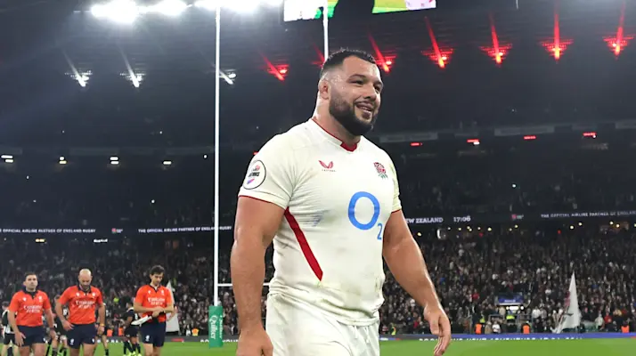 England's Ellis Genge is all smiles after the 2025 Quilter Nations Series victory against New Zealand.