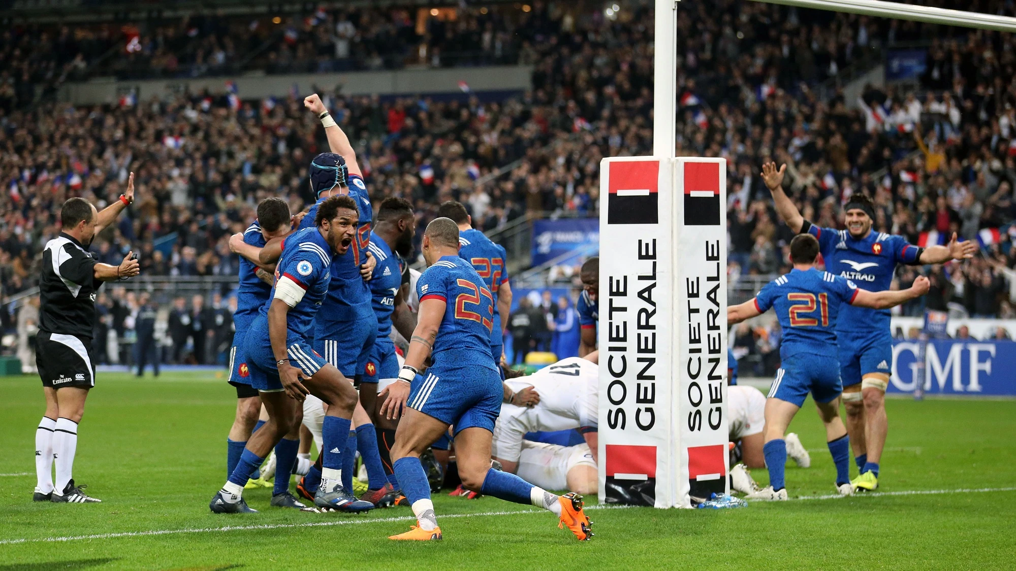 France players celebrate at the finale whistle 10/3/2018