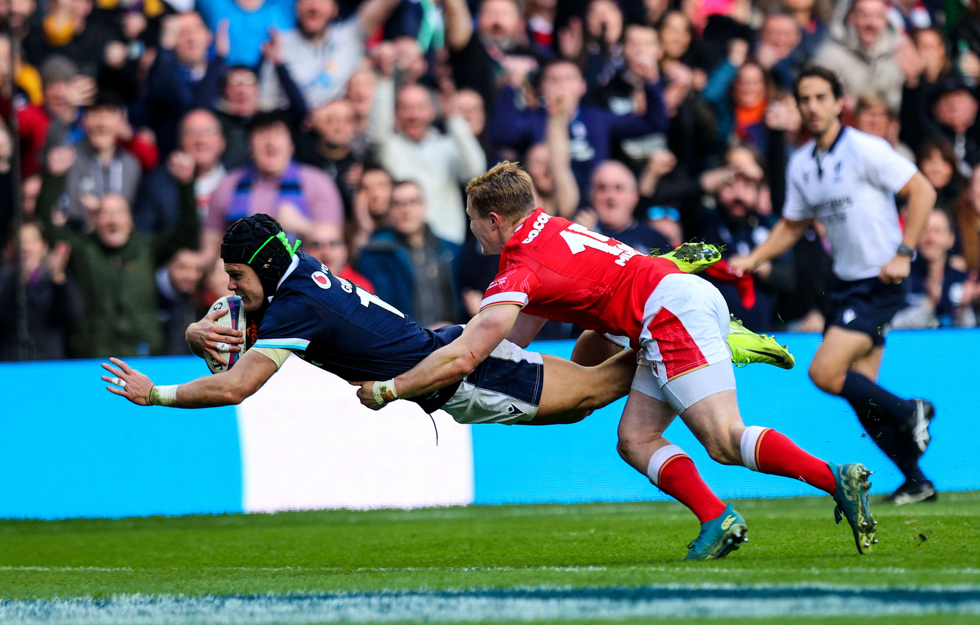 Darcy Graham flying try v Wales 2025