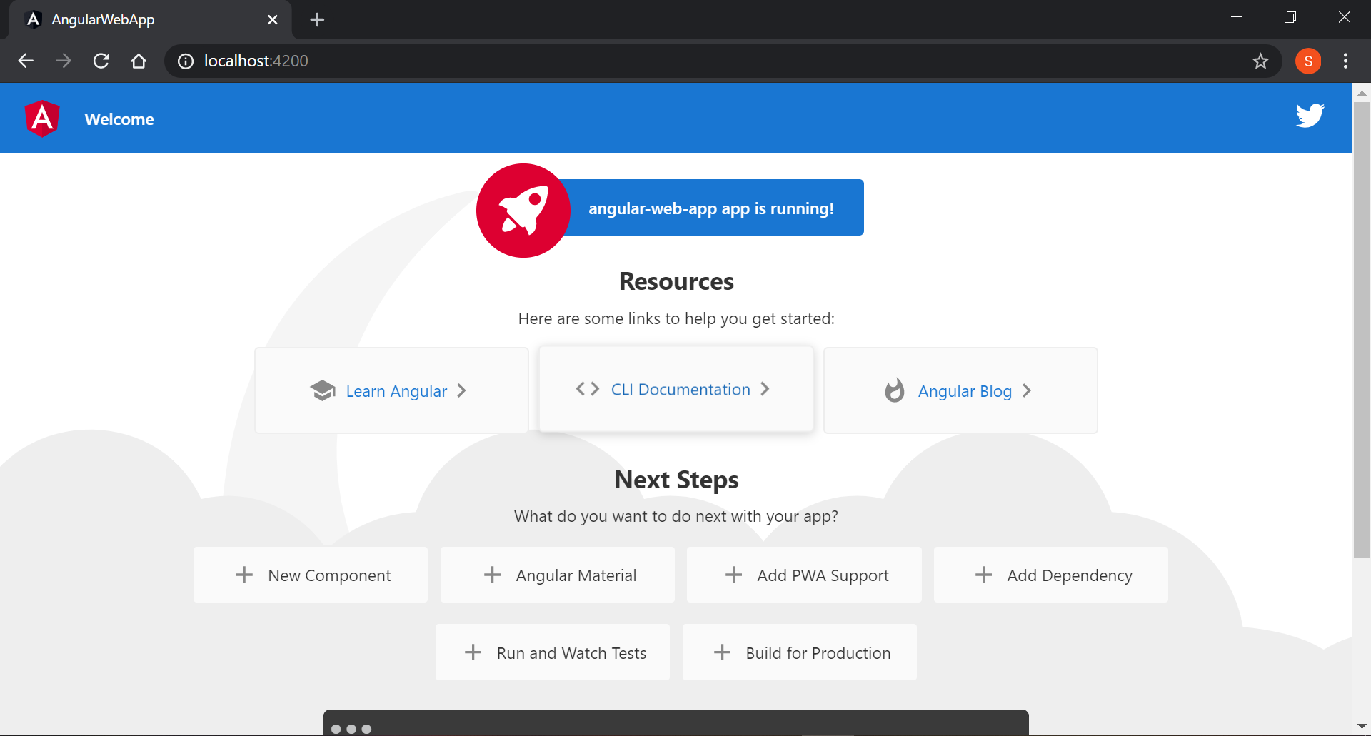 Angular Getting Started - 5- Angular app running