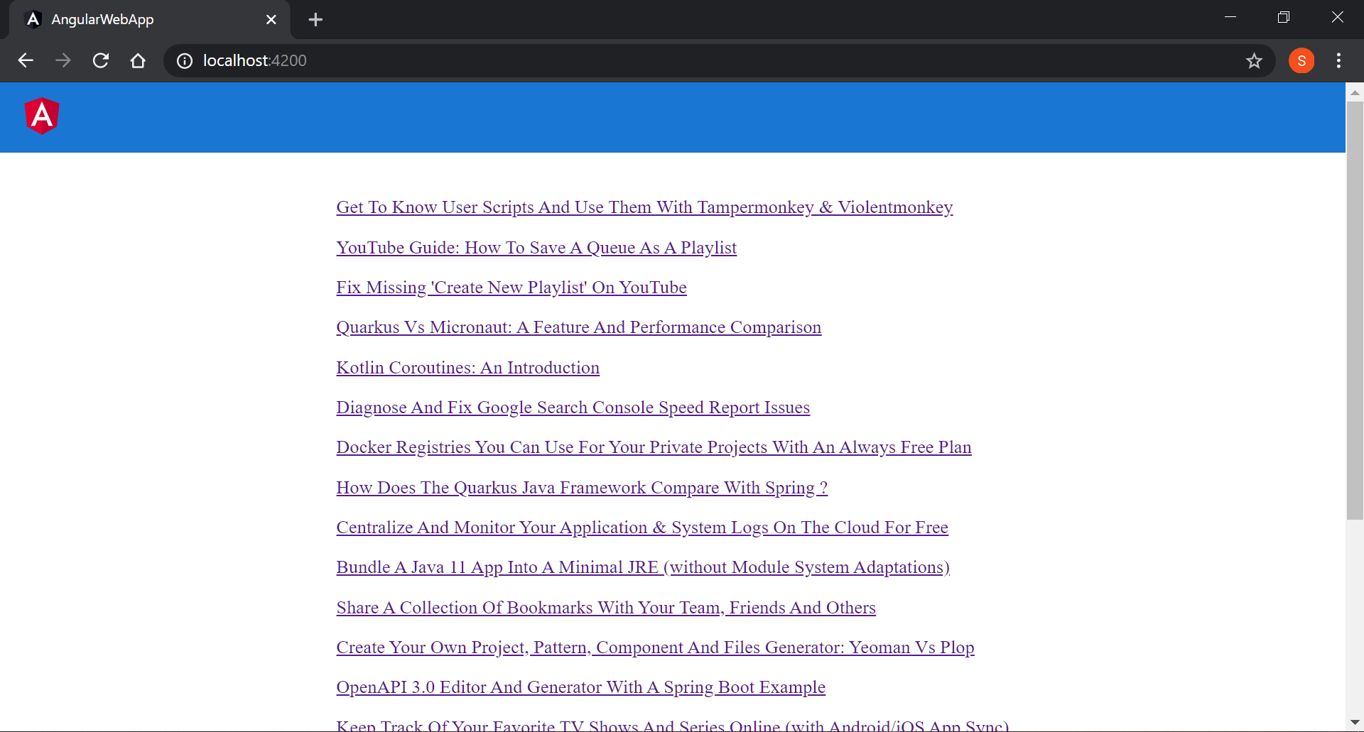 Angular Implementation - 2- Home component