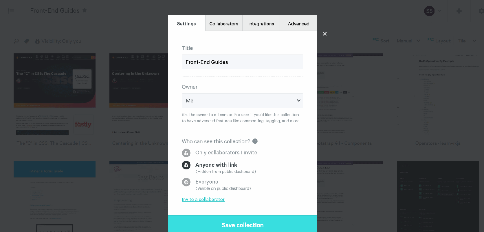 Dropmark - Collection visibility