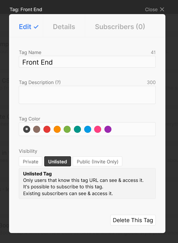 GGather - Tag visibility