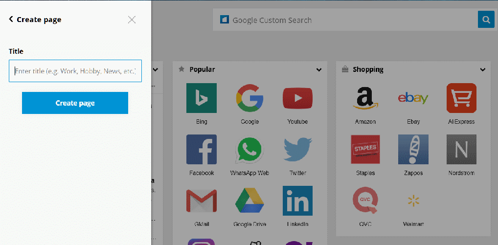 Start.me - 3. New page title