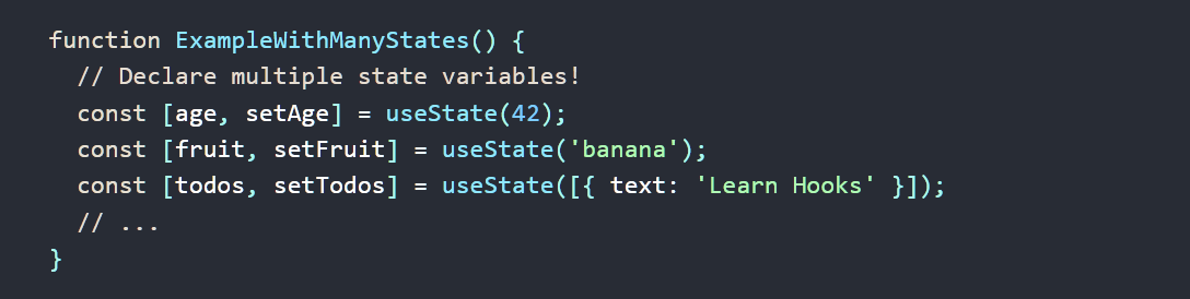 React Hook with multiple states