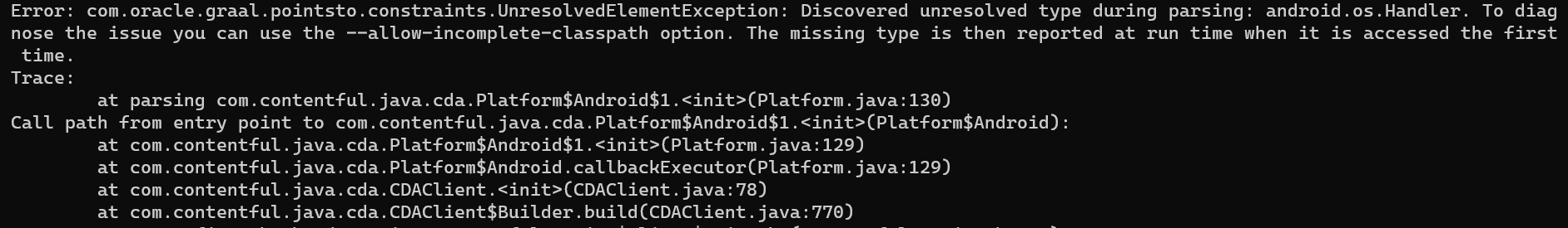 Missing type during build-time error
