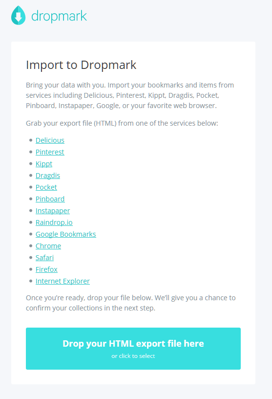 Dropmark - Import