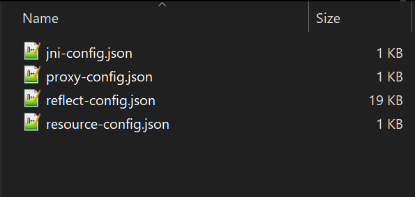 Native image configuration files