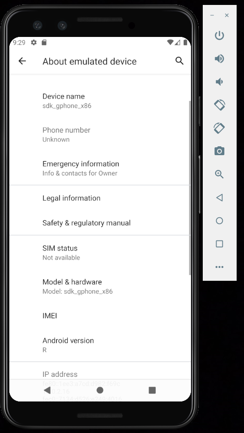 Android 11 - 8 - Emulator launched